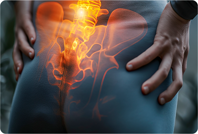 척추가 투시되는 사진